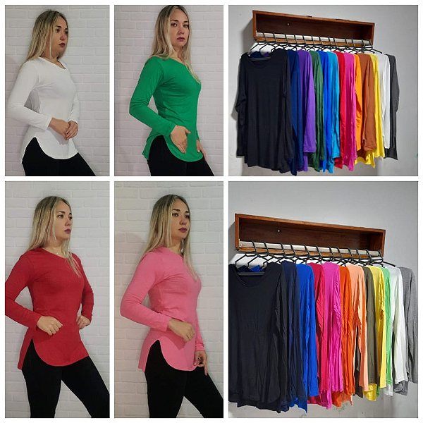 KIT 3 CAMISETAS TAPA BUMBUM MANGA LONGA