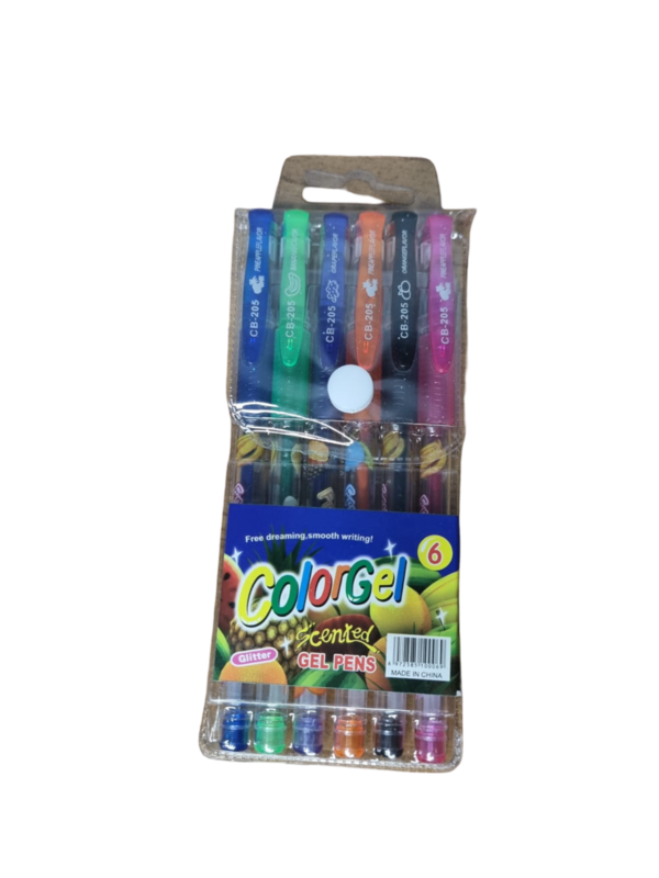CANETA EM GEL COM GLITTER C/6 UN