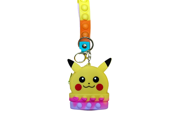 CHAVEIRO  DE SILICONE PORTA MOEDA PIKACHU  UNIDADE