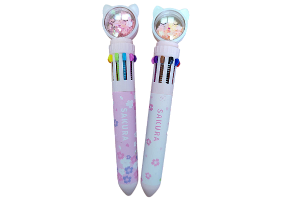 CANETA GATINHO 10 CORES