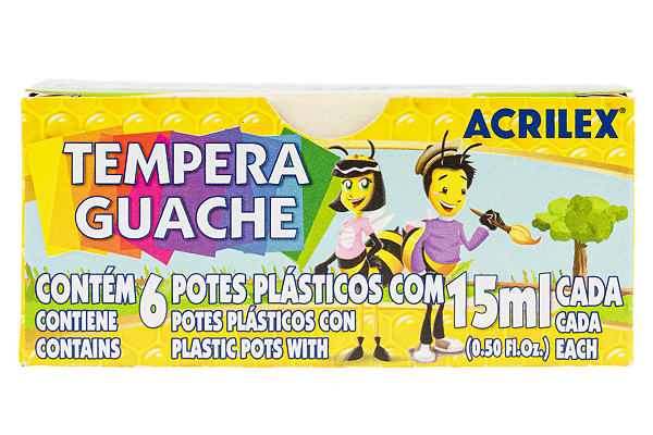 TEMPERA GUACHE 15 ML 6 CORES ACRILEX
