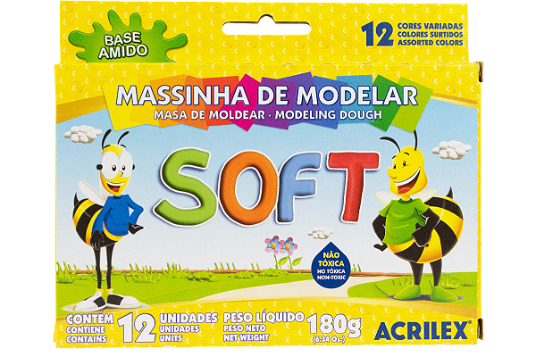 MASSA PARA MODELAR SOFT 180G CORES SORTIDAS ACRILEX