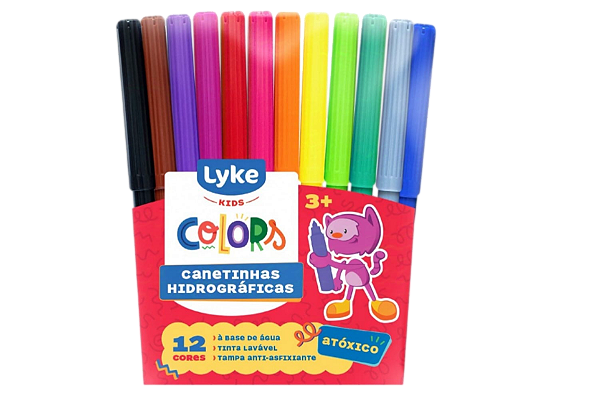 CANETINHA  HIDROGRAFICA C/12 CORES LYKE