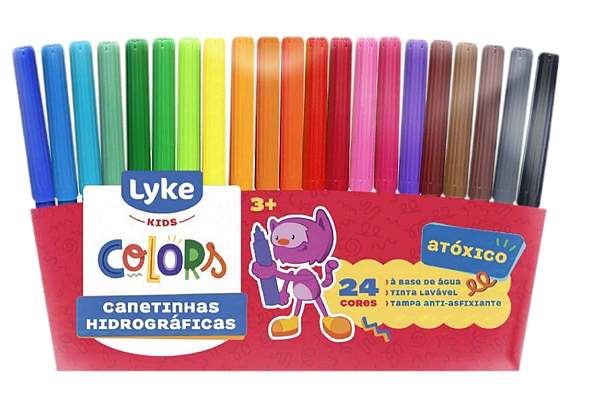 CANETINHA  HIDROGRAFICA C/24 CORES LYKE