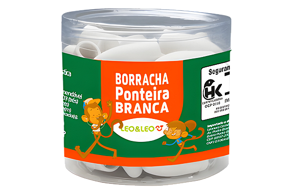 BORRACHA PONTEIRA BRANCA POTE C/48  UN LEO E LEO