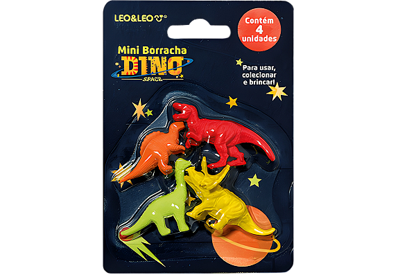 MINI BORRACHA FORMATO DE DINO LEO E LEO