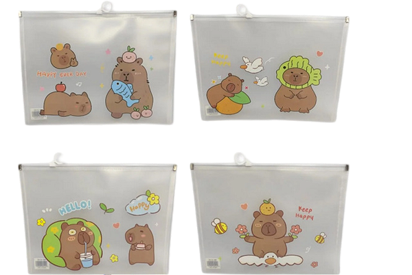 PASTA PLASTICA CAPIVARA - A4 ( UNIDADE - MODELOS DIVERSOS)