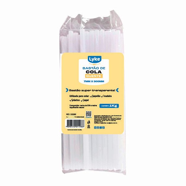 BASTÃO COLA QUENTE 300mm x 11mm LYKE