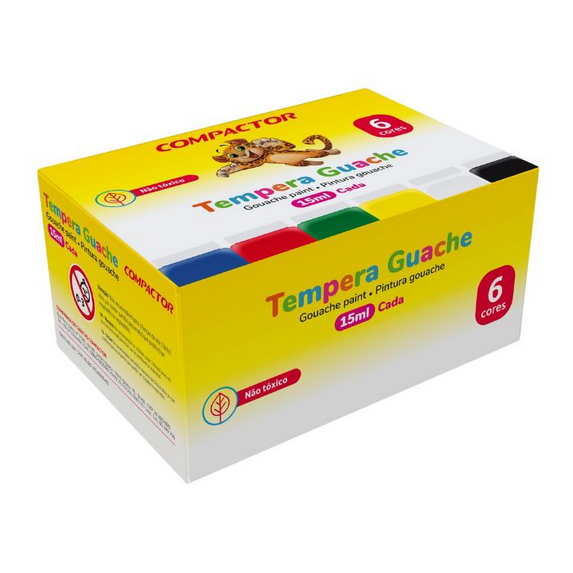 TEMPERA GUACHE 15 ML 6 CORES COMPACTOR