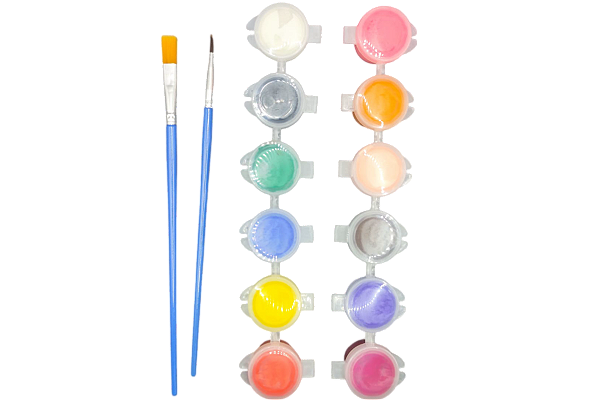 TINTA ACRILICA 3ML 12 CORES + 1 PINCEL LYKE