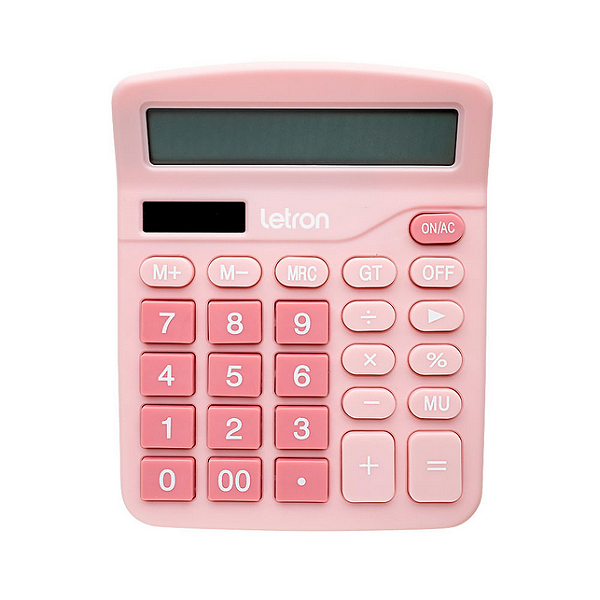 CALCULADORA DE MESA 12 DIGITOS ROSA NEO SOLAR - LEO E LEO