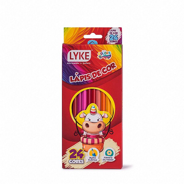 LAPIS DE COR - 24 CORES SEXTAVADO - RESINA PLASTICA LYKE