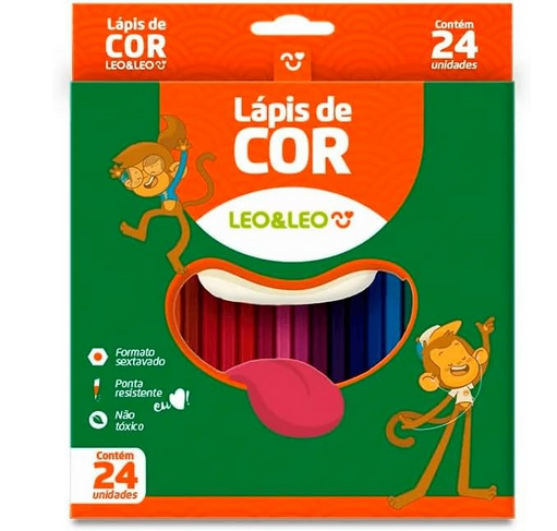 LAPIS 24 CORES RESINA SEXTAVADO FLEX LEOELEO