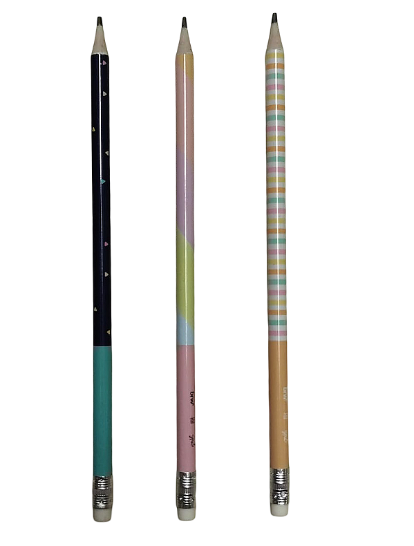 LÁPIS HB - ESTAMPADO ENJOY - RESINA REDONDO COM BORRACHA UN BRW