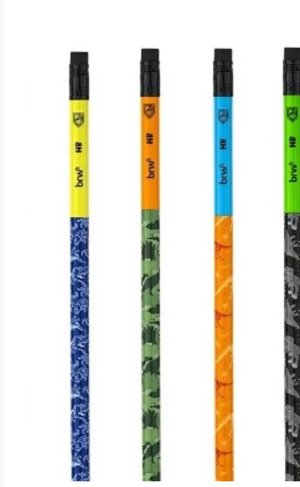 LÁPIS HB - ESTAMPADO RAPTORS - RESINA REDONDO COM BORRACHA  UN BRW