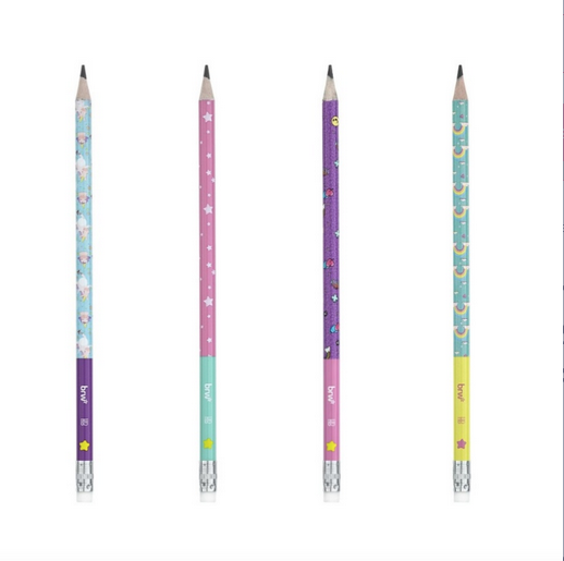 LÁPIS HB - ESTAMPADO MAGIC - RESINA REDONDO COM BORRACHA UN  BRW