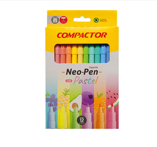 HIDROGRAFICA NEO PEN GIGANTE C/12 CORES PASTEIS COMPACTOR