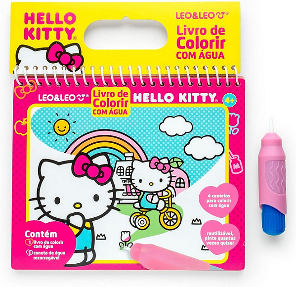 LIVRO DE COLORIR COM AGUA HELLO KITTY LEO E LEO