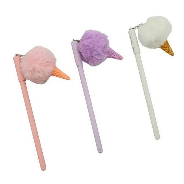 CANETA POMPOM SORVETE UNIDADE