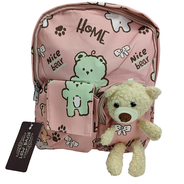 MOCHILA URSO ROSA