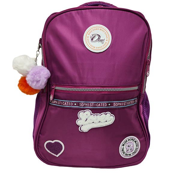 MOCHILA POMPOM ROXA
