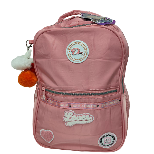 MOCHILA POMPOM ROSA