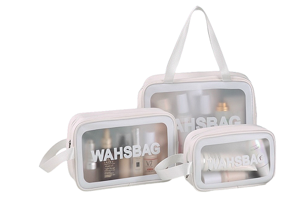 KIT C/3 NECESSAIRES WASHBAG BRANCA