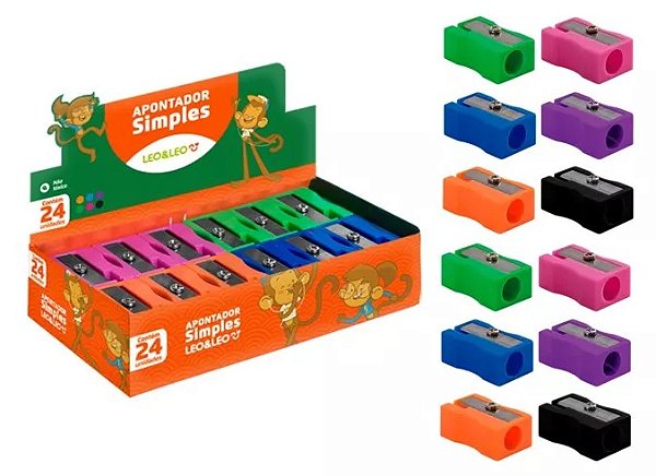 APONTADOR SIMPLES RETANGULAR CX/24 UND LEOELEO