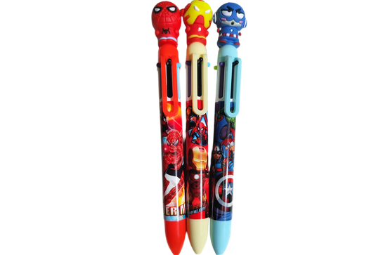 CANETA HEROIS ESTAMPADA 6 CORES