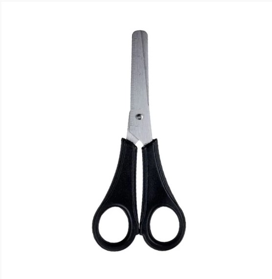 TESOURA ESCOLAR ACO INOX CABO PRETO 13CM UN VMP