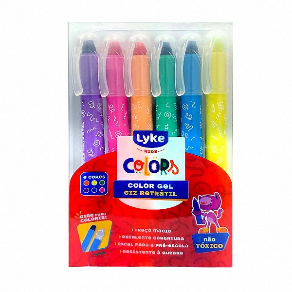GIZ RETRATIL - COLOR GEL  - ESTOJO C/ 6 CORES LYKE