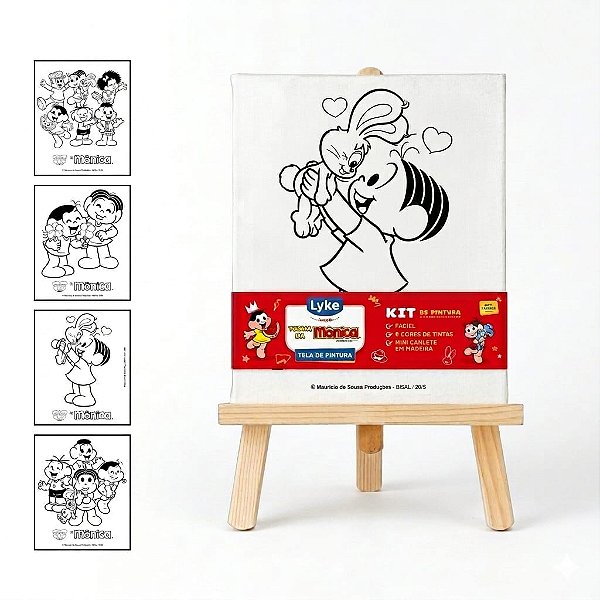 Tela Pintura 25x30cm - Canvas + 6 cores tinta acrilica 3ml + pincel UNIDADE LYKE