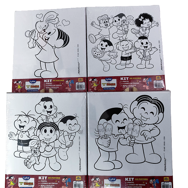 Tela Pintura 25x30cm - Canvas + 6 cores tinta acrilica 3ml + pincel UNIDADE LYKE
