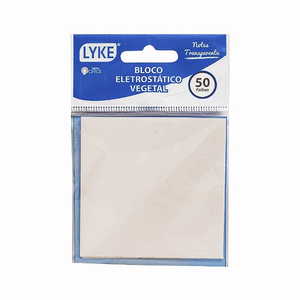 BLOCO ESTATICO  TRANSPARENTE 50 FOLHAS - 7676MM LYKE