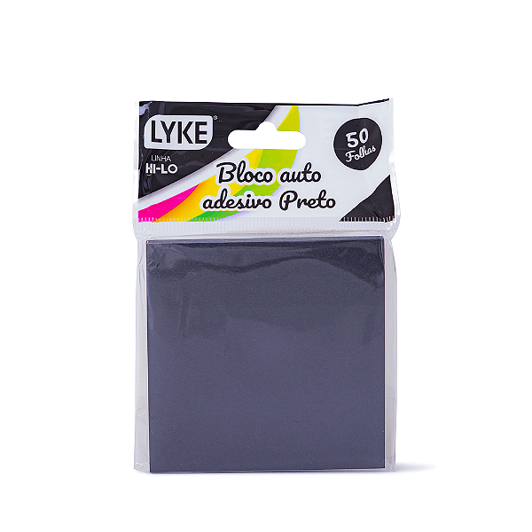 BLOCO ADESIVO  PRETO 50 FOLHAS - 7676MM LYKE