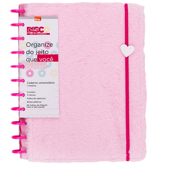 CADERNO DISCO PLUSH S2 - 280X215 - 80 FOLHAS BRW