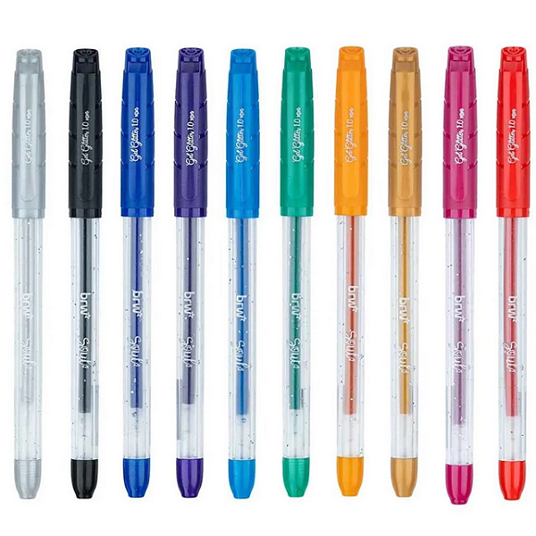 CANETA ESFEROGRAFICA GEL GLITTER 1.0MM CORES SORTIDAS UNIDADE BRW