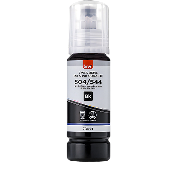TINTA REFIL CORANTE 544 BLACK P/ EPSON 70ml - CX C/ 1UN