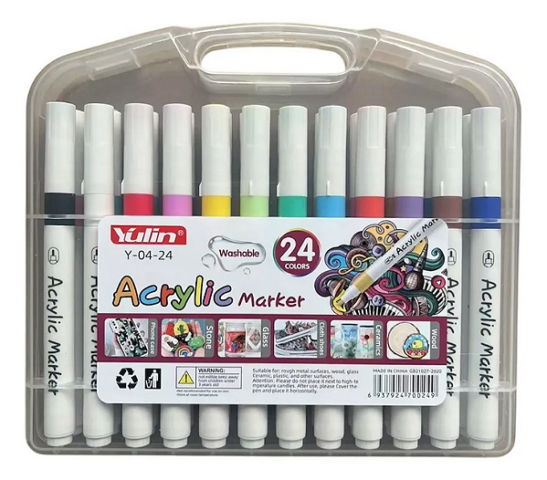 CANETINHA ACRILICA C/24 CORES