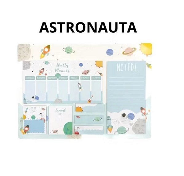 BLOCO DE NOTAS EM PAPEL ADESIVO ASTRONAUTA
