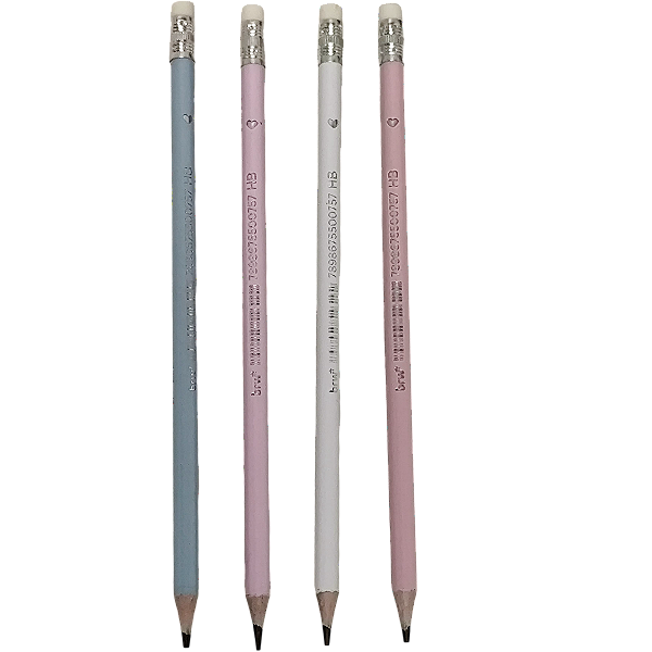 LAPIS HB PASTEL DE RESINA PLÁSTICA RECICLADA REDONDO COM BORRACHA UNID BRW