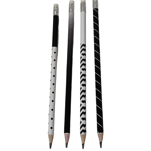 LÁPIS HB ESTAMPADO BLACK - RESINA PLÁSTICA REDONDO COM BORRACHA UNIDADE