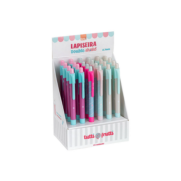 LAPISEIRA PLÁSTICA SHAKE 0,7 MM - TUTTI FRUTTI CX C/24UNID BRW