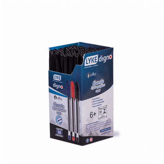 CANETA ESF. UNIK 1.0MM PRETA CX C/50 LYKE