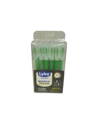 MARCA TEXTO NEON CX C/12 UNDS VERDE LYKE