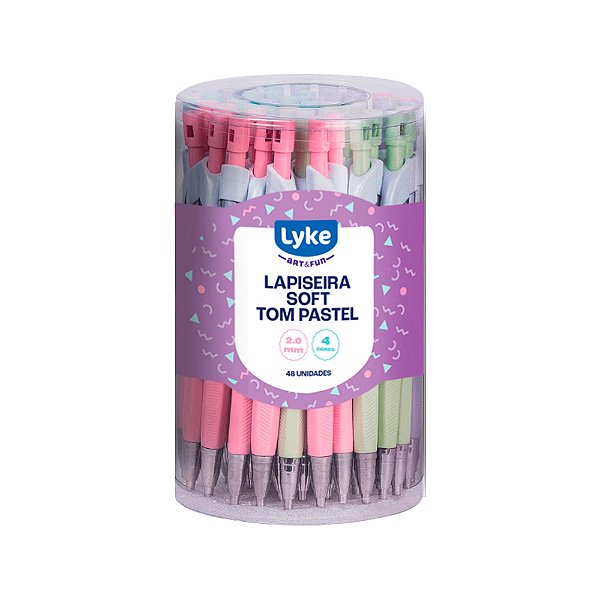 LAPISEIRA SOFT 2.0 C/ GRIP EMBOR. PASTEL - TUBO C/ 48 UNDS LYKE