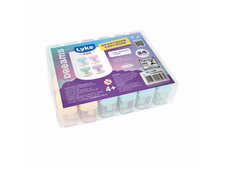 APONTADOR PLASTICO  CESTINHA - PASTEL - 24 PCS LYKE