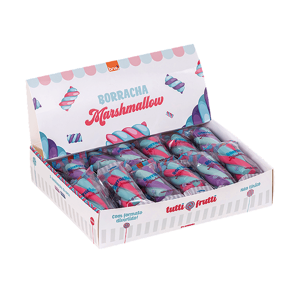 BORRACHA - MARSHMALLOW - TUTTI FRUTTI CX C/24 BRW