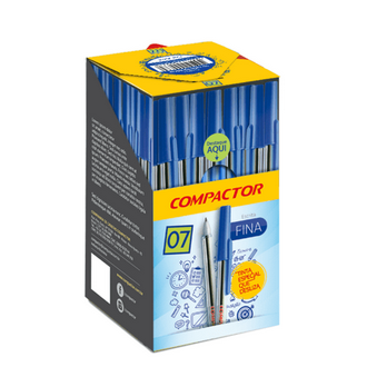 CANETA ESFEROGRAFICA 07 AZUL CX C/50 COMPACTOR