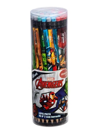 LAPIS PRETO AVENGERS  POTE C/48 UNIDADES MOLIN
